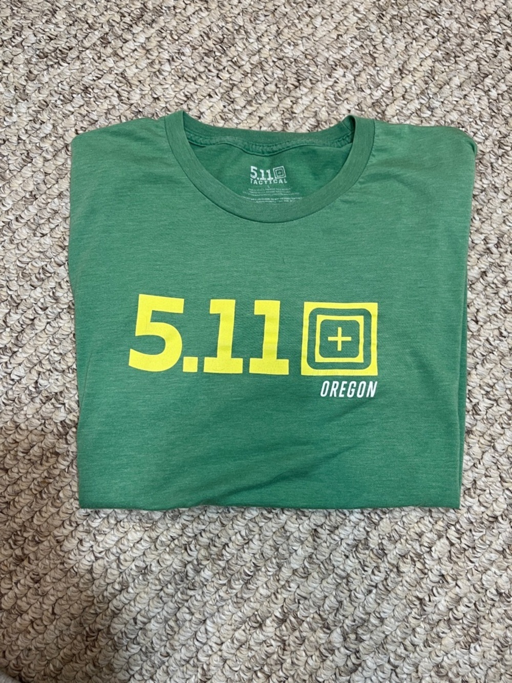 5.11 Tactical Green and Yellow Logo Short Sleeve Tee - Picture 5 of 5